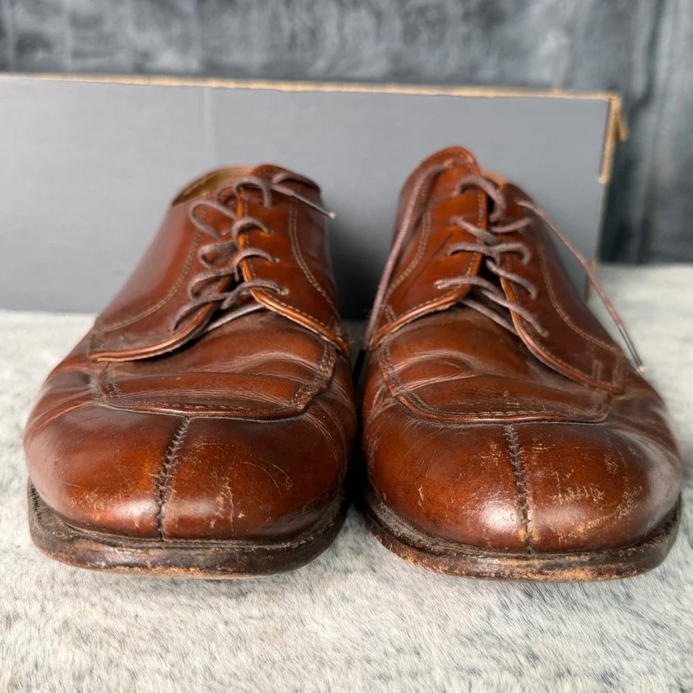 Cole Haan Mens 11 B Brown Leather Split Toe Derby Dress Shoes Made in USA 11826